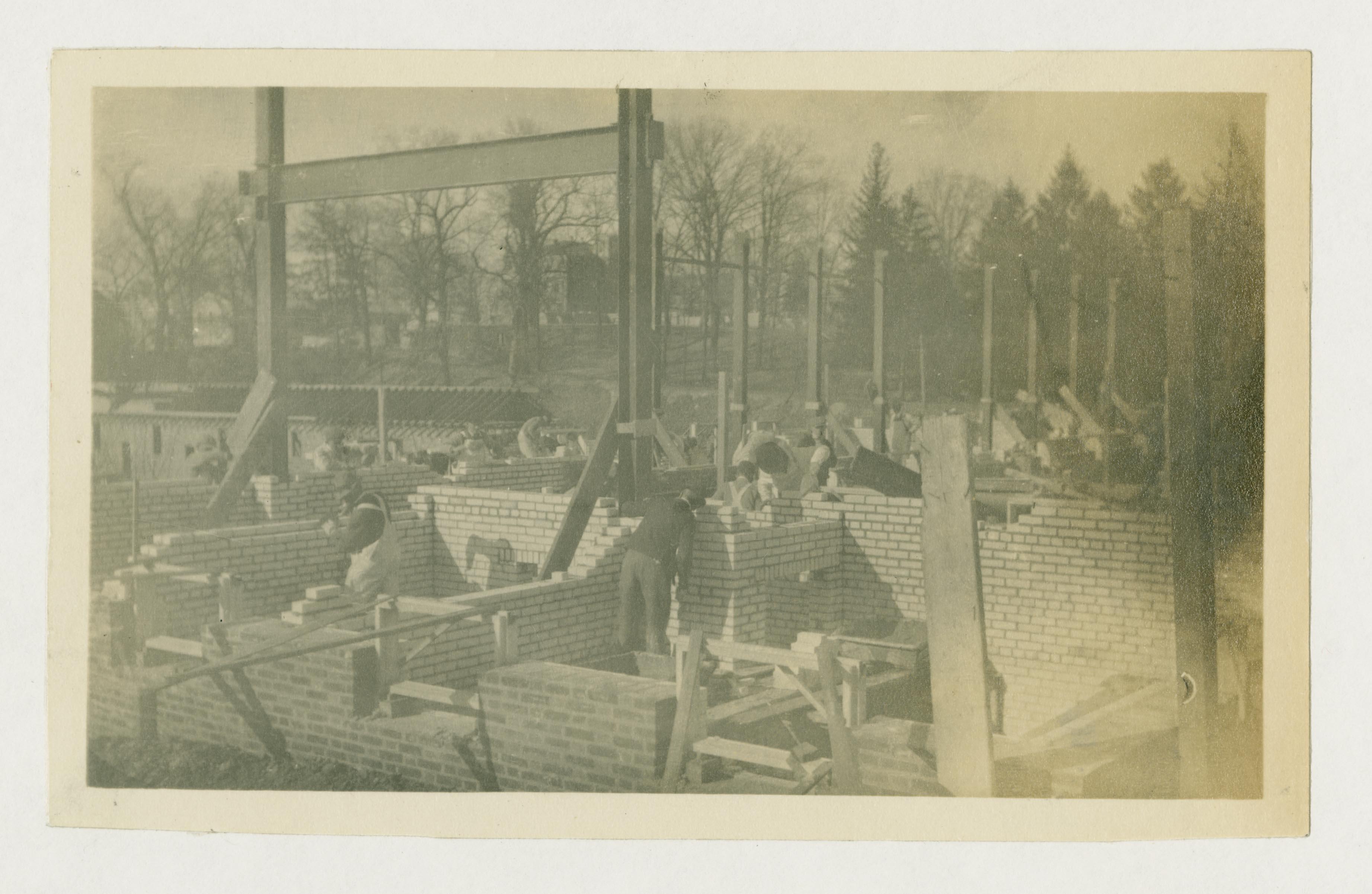 Black men at work on Calvert Hall construction c. 1916