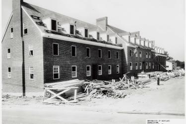 Black men at work on Dormitory Group 7 construction, June 3rd, 1954