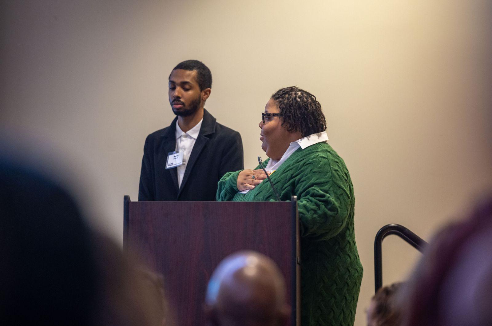 Artura Jackson and Marlin Stewart of the Ridgley Rosenwald Museum